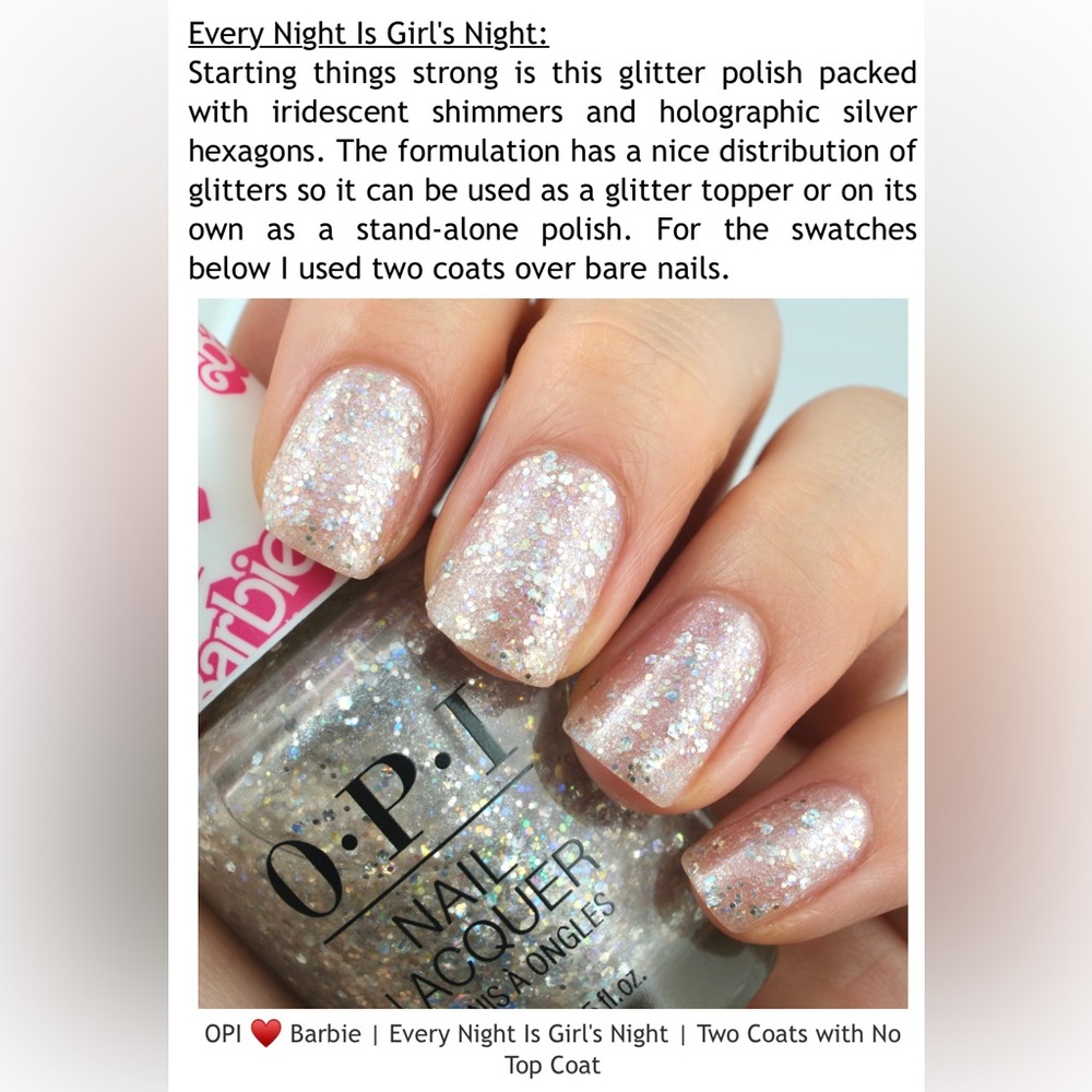 OPI Barbie Every Night Is Girls Night
